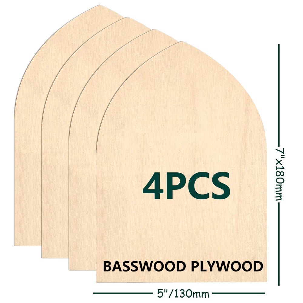 Woodworking Face Shield - Unfinished Basswood Arch Planks 5x7 DIY