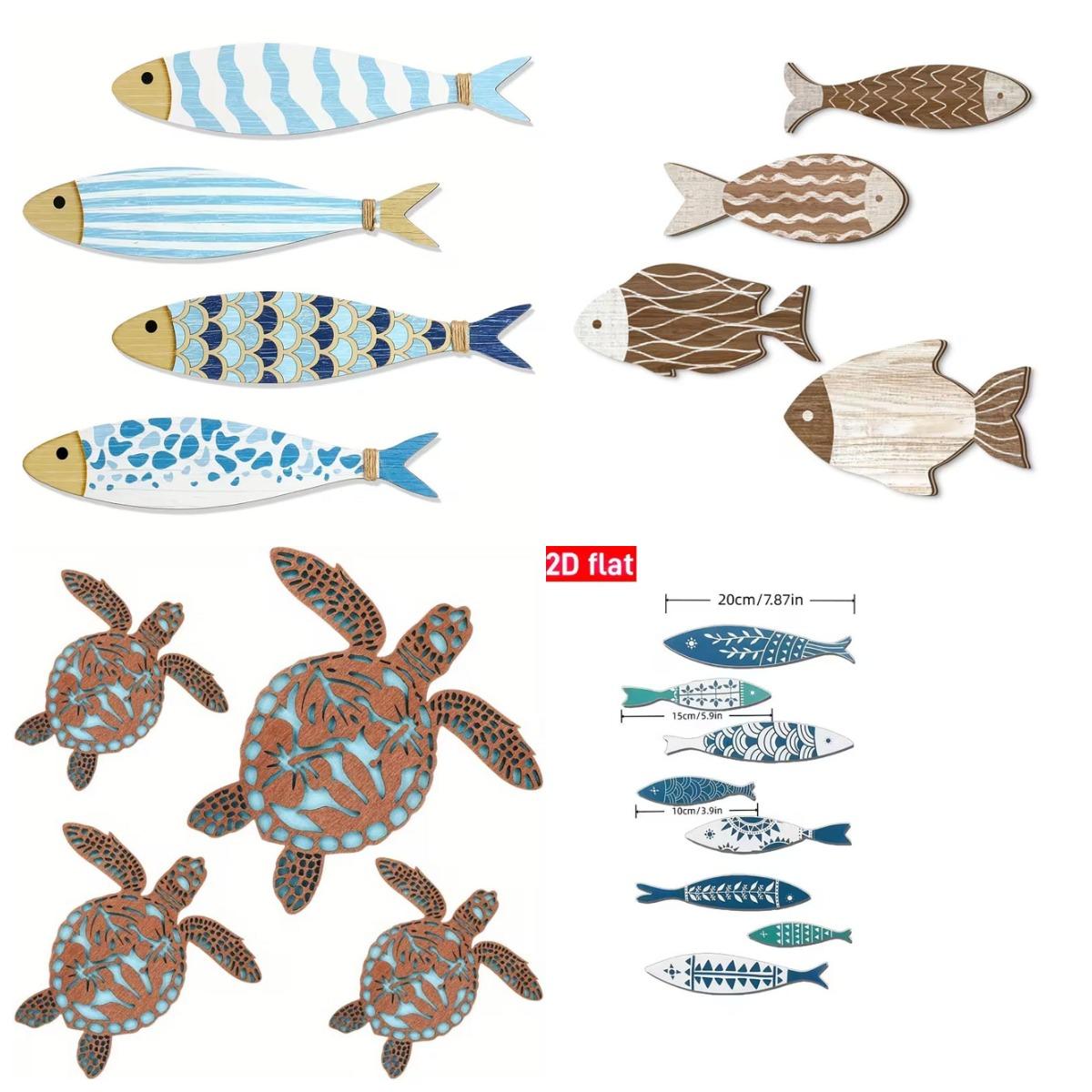 A Set of 4 Wooden Fish Wall De - Woodworking Glue review and price